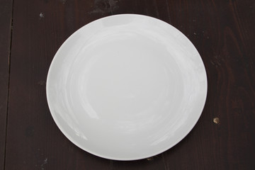 fill in plate on wood table