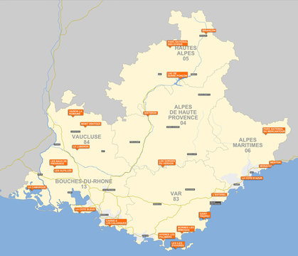 23 sites touristiques de la r&eacute;gion PACA