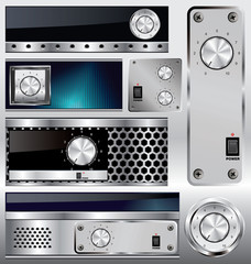 Metallic banners with volume knob