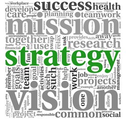 Strategy concept in word tag cloud
