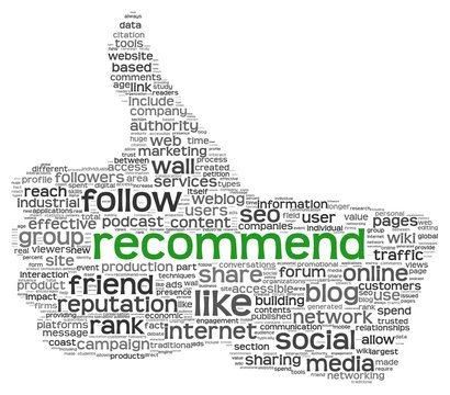 Recommend symbol in tag cloud on white