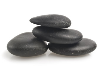 stack of balanced zen stones isolated on white background
