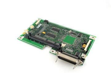 Old electronics circuit board for printer