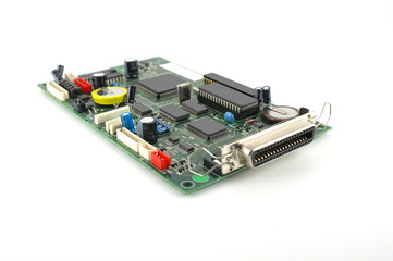 Old electronics circuit board for printer