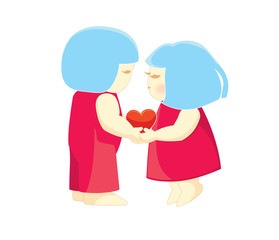 cute loving couple illustration