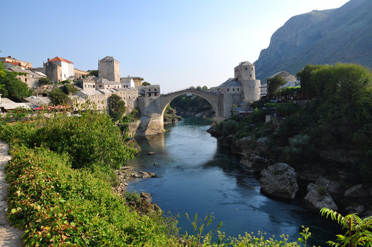 Famous Bridge In Bosnia And Herzegovina, Europe