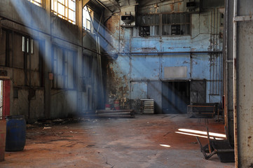 inside of an old factory