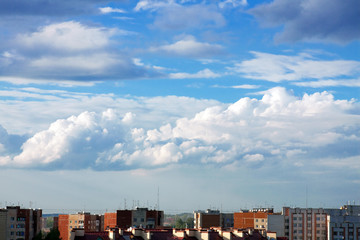 Fototapeta premium top view on city
