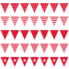 5 Seamless Festoons Red Different Pattern