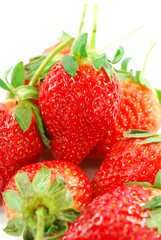 Beautiful strawberries isolated on white