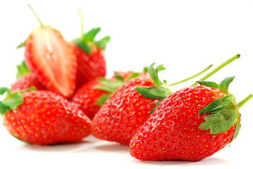 Beautiful strawberries isolated on white