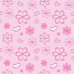 Vector seamless pattern with flowers