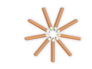 Crayons de couleur 3d cercle