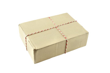 carton box post on white background