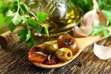 Fototapete Vorspeise Leckere Antipasti - Mittelmeerküche