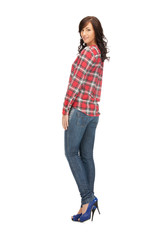 Obraz premium lovely woman in shirt and trousers