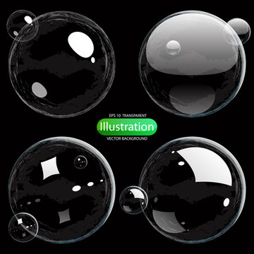 Set of transparent bubbles