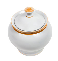 cup sugar-bowl isolated on white background (clipping path)