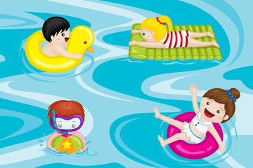 Kids in swimming pool
