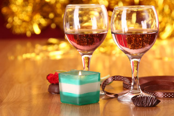 Romantic dinner, closeup