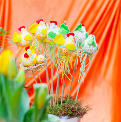 Hens, Easter decorations