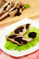 Meat baked with prunes