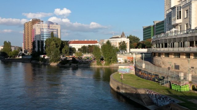 Urania observatory at the Danube canal in Vienna