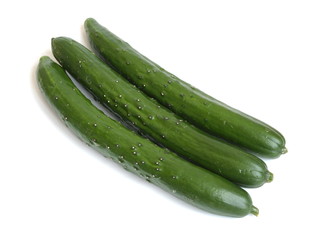 Japanese delicious cucumbers isolated on white background