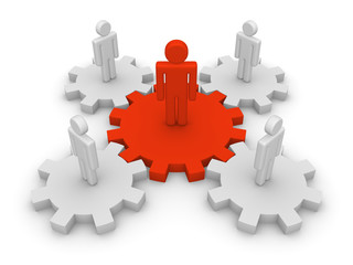 Teamwork with teamleader