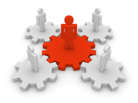 Teamwork with teamleader