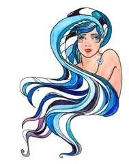 Rolgordijnen blue hair © ankdesign