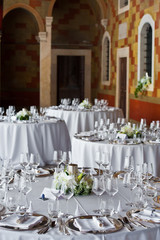 table set for elegant banquet