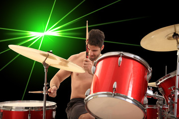 Fototapeta premium young drummer portrait