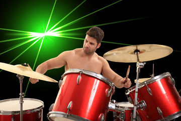 Fototapeta premium young drumer portrait
