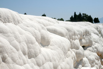 White rocks and travertines of Pamukkale Turkey