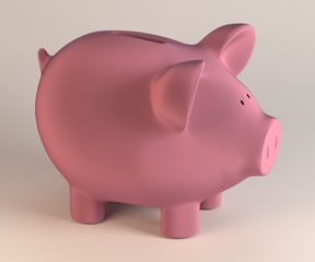3d render of piggy bank