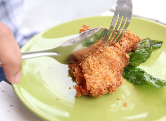 cut fried shrimp cake