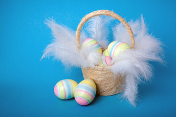 Easter eggs in a basket