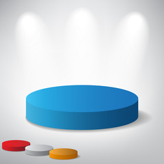 White podium on grey background