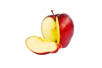 Fresh red apple isolated on the white.