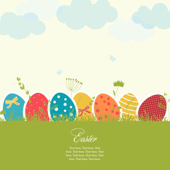 Easter card with eggs
