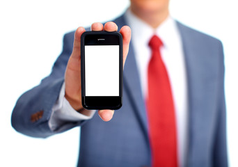 Businessman with a phone.