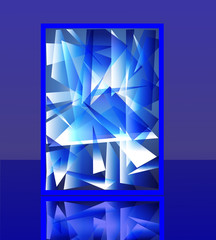 background imitation splinter flow ice with reflection