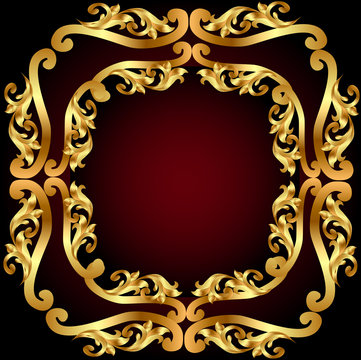gold(en) frame with gold(en) vegetable ornament