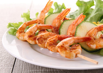 plate of grilled shrimp