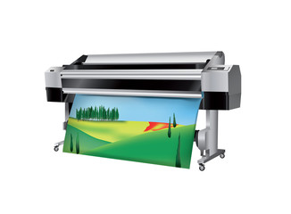 Plotter with Tuscan Landscape