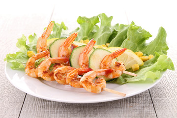 plate of grilled shrimp
