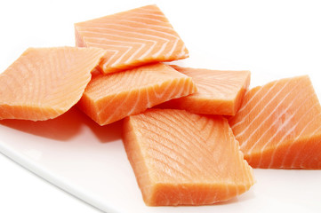 тарелка с мясом лосося