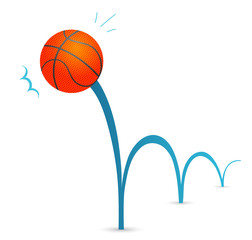 Naklejka premium Bouncing basketball ball cartoon illustration