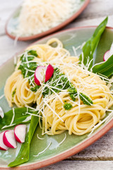 Spaghetti mit Bärlauchpesto